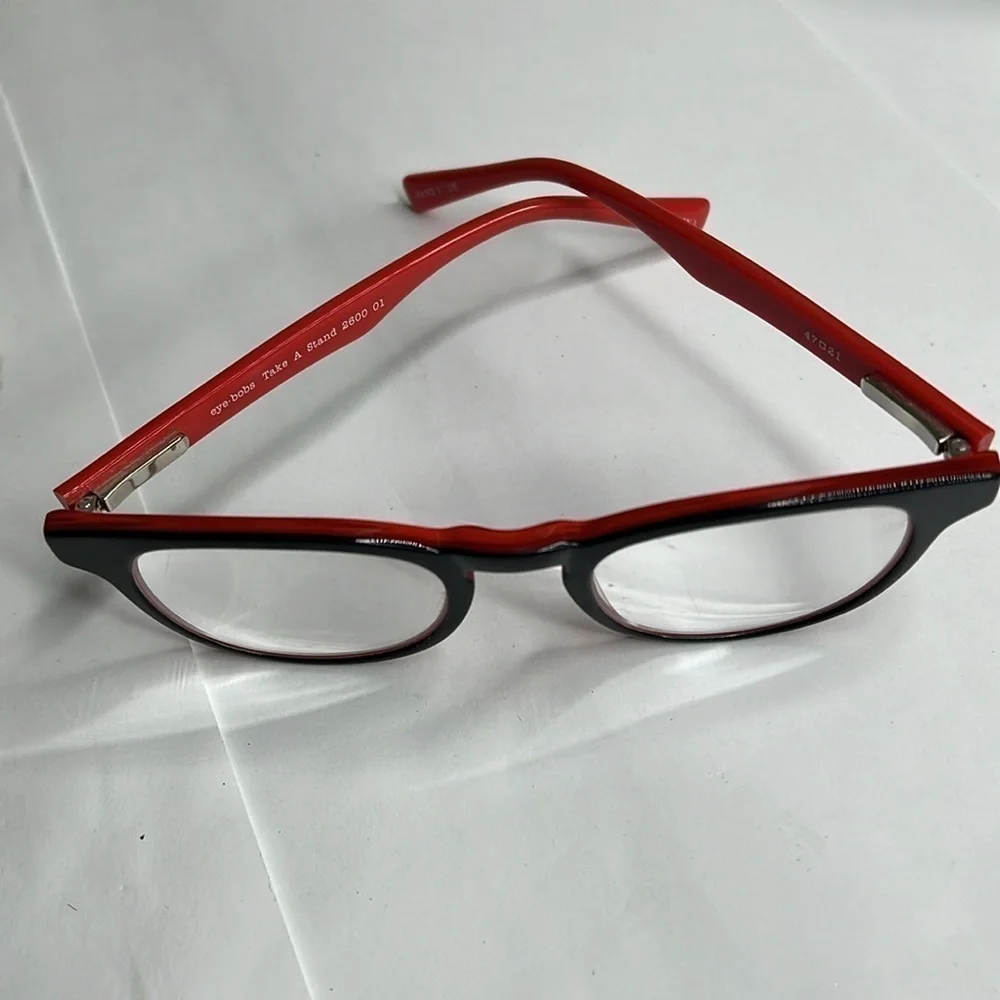 Eyebobs Take A Stand Black Red Layer Glasses (+4.00) 2600 01 47 21 Hand Made